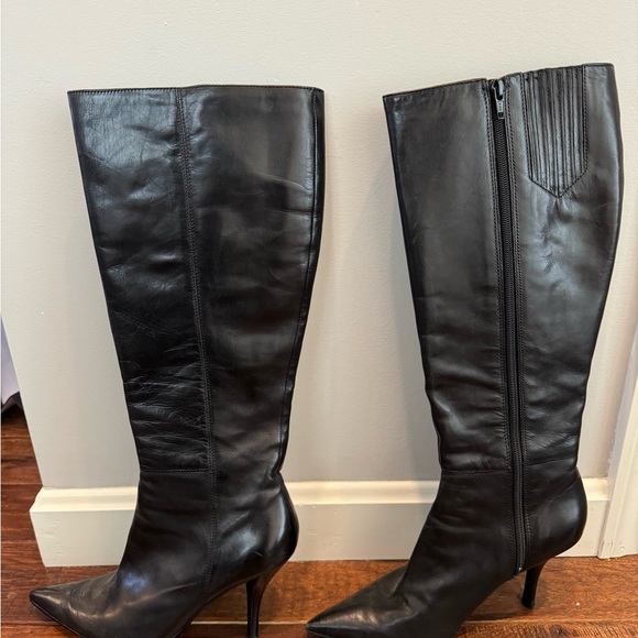 Nine West black stiletto heel tall boot size 7 - Picture 2 of 5